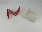 Farm Fence Sections Gauge Model Railroad Fencing Plastic Red White Good. Fixed Price $5.24.