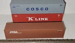 Ho-scale 40' Shipping Containers Lot Of 3 Xtra, K-line, Cosco Stackable. Fixed Price $14.99.