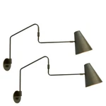 Pair Of Raw Brass Swing - Mid Century Lighting Sputnik Lights Italian. Fixed Price $218.22.