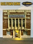 Scale Rail Town Bank- Building Flat/ Front W/led Scratch Built Lionel Mth. Fixed Price $22.99.
