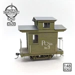 Pnwm - 1:48 ON2/ON30 Narrow Gauge "12' Peaked Roof Bobber Caboose" Kit. Fixed Price $64.95.