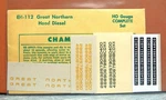 Champ Scale Great Northern Hood Diesel Decal Set # EH-112. Fixed Price $8.10.