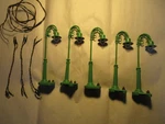 Lionel # 58 Gooseneck Lamp Posts W/ Box, Tested - All Work. Fixed Price $59.95.