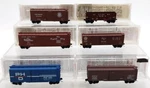 Micro-trains Scale Freight Cars #104642,3545,23489,46683,1157,1305 /box. Fixed Price $41.59.