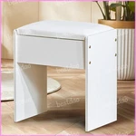 White Padded Vanity Stool Dressing Seat Bedroom Makeup Chair Comfortable. Fixed Price $26.75.
