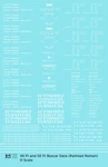 K4 Scale Decals White 40 To 50 Ft Boxcar Dimensional Data Set Roman Font. Fixed Price $8.15.