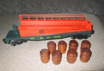 Lionel Great Northern Ramp Car 6-16320 Euc In Box + 8 Barrels. Fixed Price $17.99.