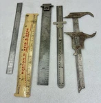 5 Measuring Tools. Rulers, Calipers, Depth Gauge Misc. Lot #19. Fixed Price $25.00.