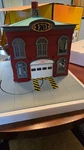Mth Railking Operating Fire House Red W/ Gray Base 30-9102 With Box. Fixed Price $74.99.