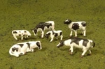 Bachmann Scale Cows - Black & White 6PCS 33153. Fixed Price $15.59.