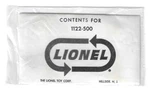 Lionel #1122-500 Adapter Set 1957-66 Factory Sealed White Envelope.. Fixed Price $10.00.