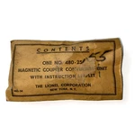Lionel 480-25 Postwar Magnetic Coupler Conversion Instructions Sealed Envelope. Fixed Price $13.50.