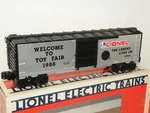 Lionel 6-19902 1988 Toy Fair Silver & Black Boxcar C10. Fixed Price $23.68.