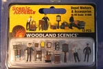 Woodland Scenics - Depot Workers & Accessories (12 Pcs.) Scale A2211. Fixed Price $22.00.