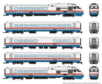 Rapido 525501 Rtl Turboliner 5-CAR Set #3 W/ Dcc And Sound Amtrak (amtk) Phase. Fixed Price $714.99.