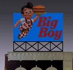 Miller Engineering -o-scale Big Boy Restaurant Super Animated Billboard Sign. Fixed Price $42.99.