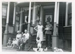 Found Photo Life 1949 Two Families On Row House Porches. Fixed Price $13.43.