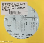 Tichy Train Group #10353O (50' Boxcar Data Black) 70 And 100 Ton (decal). Fixed Price $5.40.