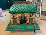 Prewar Bing Gauge Handpainted Tin Railway Station. Fixed Price $175.00.