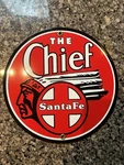 Vintage Santa Fe Chief Sign Train Station Freight Rail Road Gas Oil. Fixed Price $75.00.