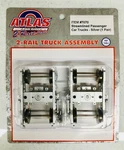 Atlas 1 Pair Scale 2 Rail Streamlined Passenger Car Trucks #7070 Factory New. Fixed Price $54.95.