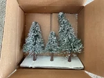 Four Boxes Dept 56 Frosted Trees 3 / Nib #5175-6 Twelve Ship. Fixed Price $49.99.