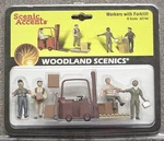 Scale Forklift Set & Workers Woodland Scenics Train People # 2744. Fixed Price $24.99.