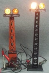 Marx Prewar #416A Two Operating Flood Light Towers-cleaned-tested-excellent++cd. Fixed Price $24.99.