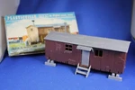 Plasticville #1625-100 Railroad Work Car Maroon Side Box Complete. Fixed Price $45.00.