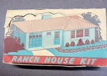 Vintage 1951 Bachmann Plasticville White/blue Ranch House RH-1 Kit W/ Box. Fixed Price $10.00.