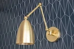 Golden Wall Sconce - Mid Century Swing Arm Brass Light Fixture Lamp. Fixed Price $119.51.