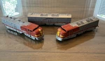 Vintage Marx Gauge #1095 Santa Fe Aba Diesel Locomotives- Set Of 3. Fixed Price $65.95.