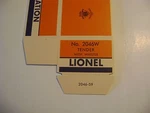Lionel 2046W Tender Licensed Reproduction Box W/corrugated Insert. Fixed Price $10.95.