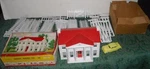 Vintage Plasticville Usa Colonial Mansion And Dealer Box Of Picket Fence. Fixed Price $90.00.
