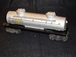Lionel 6465 Sunoco Tank Car: Silver, G, Dependable Postwar Layout Runner!. Fixed Price $15.95.