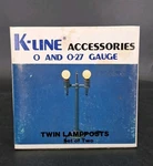 K-line And 0-27 Gauge Twin Lampposts K-109. Fixed Price $21.99.