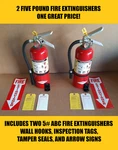 Set Of 2 Fire Extinguishers 5LB Abc Dry Chemical Scratch&dent. Fixed Price $75.00.