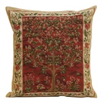 Tree Of Life Red 18X18IN Cushion Cover, European Woven Belgium. Fixed Price $59.00.