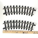2 Curved Christmas Train Replacement Track With Metal By New Bright Read. Fixed Price $29.75.