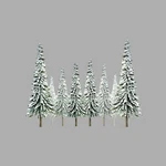 Jtt Scenery Products Snow Spruce 6" To 10" Scenic O-scale, 12/PK. Fixed Price $39.83.