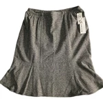 Caroline Rose Skirt Women 1X Gray Wool Silk Tweed Pull On Trumpet Midi Lined Nwt. Fixed Price $45.89.