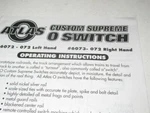 Atlas 'o' Rail 6072/6073- Left/right Hand Switch Instructions H26. Fixed Price $6.48.