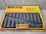 Mth Realtrax Rail King 24 Piece Graduated Trestle Set 40-1033 New Box. Fixed Price $59.00.