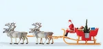Preiser Ho Scale Model Figure/people Set Christmas Sleigh With Reindeer. Fixed Price $45.99.