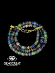 16" Natural Ethiopian Opal Wello Fire Gemstone Beads Necklace Jewelry A79. Fixed Price $26.99.