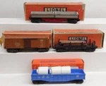 Lionel Vintage Assorted Freight Cars 6162-110, X6454, 3359-55, 3461 /box. Fixed Price $96.99.