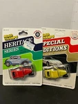 2 Vintage Jri Road Champs Model Ford Die Cast Cars 1983 On Card Red/yellow. Fixed Price $12.95.
