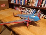Nice Vintage Marx 1940 Tin Litho Friction Strato Skycruiser Two Engine Airplane. Fixed Price $175.45.