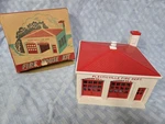 Vtg Train Set Building Plasticville Bachmann Bros. FH-4 Fire Dept Station W/ob. Fixed Price $14.99.