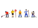 Lionel 6-14218 Work Crew People Pack 027 Mib New Pewter Hand Painted 5 Pieces. Fixed Price $22.00.